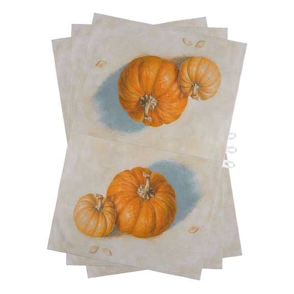 Thanksgiving Fall Kitchen Towels Dish Towel Pack of 3 Rustic Farmhouse Cottagecore Orange Pumpkin Soft Dish Cloth Set Absorbent Dishcloth for Drying Dishes, Hand Towels 18 x 28 Inches
