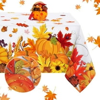 Thanksgiving Fall Leaf Tablecloth Autumn Maple Leaf Table Cover Waterproof Rectangle Fabric Pumpkin Tablecloth Thanksgiving Table Decorations Farm Table Cover for Autumn Harvest Dinner 60 x 84 Inch