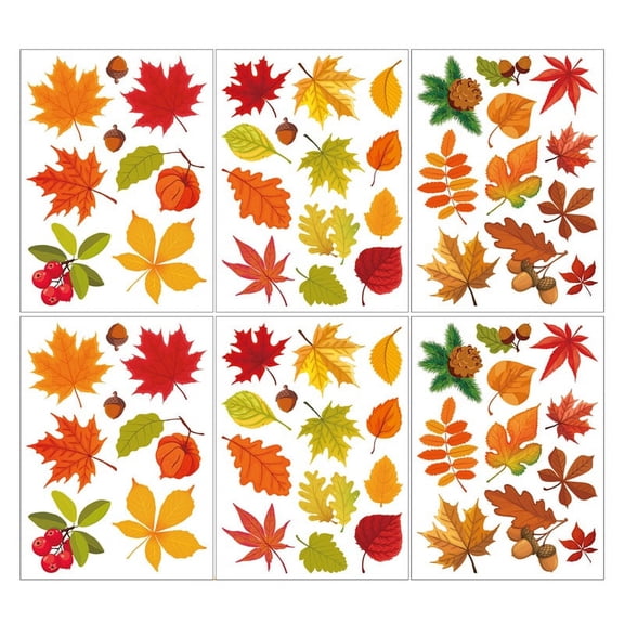 Thanksgiving Fall Leaves Window Clings Window Decals Fall Clings for Glass Window Seasonal Autumn Decoration