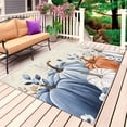 thumbnail image 1 of Thanksgiving Fall Outdoor Rug for Patio/Deck/Porch, Non-Slip Large Area Rug 5 x 8 Ft, Farmhouse Orange Blue Pumpkin Leaf Indoor Outdoor Rugs Washable Area Rugs, Reversible Camping Rug Carpet Runner, 1 of 8