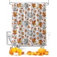 thumbnail image 1 of Thanksgiving Fall Pumpkin Fall Leaves Wood Plaid Shower Curtain Set ，Waterproof Fabric Shower Curtains Shower Curtains for Bathroom,Bathroom Decor 72"x72", 1 of 7