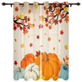 thumbnail image 1 of Thanksgiving Fall Pumpkin Maple Leaf Window Curtains Bedroom Festival Made Finished Drapes Livingroom Window Treatments Curtains, 1 of 2