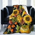thumbnail image 1 of Thanksgiving Fall Pumpkin Throw Blanket, Cute Autumn Leaf Blanket for Adults, Soft Comfortable Pumpkins Fleece Carpet Blanket for Sofa Bed Couch, 1 of 6