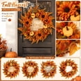 thumbnail image 1 of Thanksgiving Fall Pumpkin Wreath, Fall Pumpkin Wreath With Sunflowers & Daisies For Front Door, Lush Harvest Floral Arrangement, Perfect For Thanksgiving Porch Decor D, 1 of 8