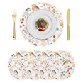 thumbnail image 1 of Thanksgiving Fall Round Placemats Set of 4, Braided Polypropylene Place Mats, Autumn Branch Bird Orange Botanical Washable Table Mats for Kitchen Dinner Holiday Wedding Party Coffee Table Decor 15", 1 of 9