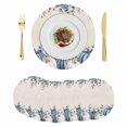 thumbnail image 1 of Thanksgiving Fall Round Placemats Set of 6, Braided Polypropylene Place Mats, Eucalyptus Blue White Harvest Pumpkin Washable Table Mats for Kitchen Dinner Holiday Wedding Party Coffee Table Decor 15", 1 of 9