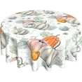 thumbnail image 1 of Thanksgiving Fall Round Tablecloth 60 Inch, Autumn Harvest Pumpkin Tablecloths Stain Resistance Polyester Table Cloth for Holiday Parties Kitchen Dining Indoor Outdoor, 1 of 6