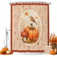 Thanksgiving Fall Shower Curtain for Bathroom, Rustic Orange Pumpkin ...