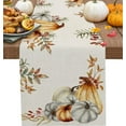 thumbnail image 1 of Thanksgiving Fall Table Runner 70 Inches Long, Pumpkins Autumn Maple Leaves Cotton Linen Kitchen Dinner Table Runners, Farmhouse Burlap Tablerunner for Thanksgiving/Dresser/Dining/Party/Wedding Decor, 1 of 6