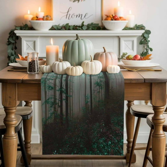 Thanksgiving Fall Table Runner, Autumn Thanksgiving Kitchen Dining Table Decoration for Home Party Decor 13x48 Inches