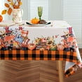 thumbnail image 1 of Thanksgiving Fall Tablecloth, Harvest Pumpkin Rectangle Table Cloth, Farmhouse Holiday Checkered Table Cover for Party Picnic Dinner Decor Orange 60 x 84 Inch, 1 of 6