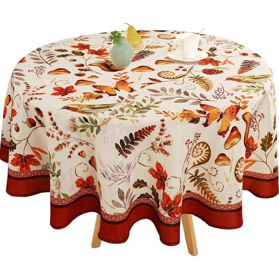 Thanksgiving Fall Tablecloth for Round,Oval,Rectangle Tables,Waterproof Pumpkin Fall Table Cloths for Dining Room Indoor Outdoor Table Cover - 60x60 Inch