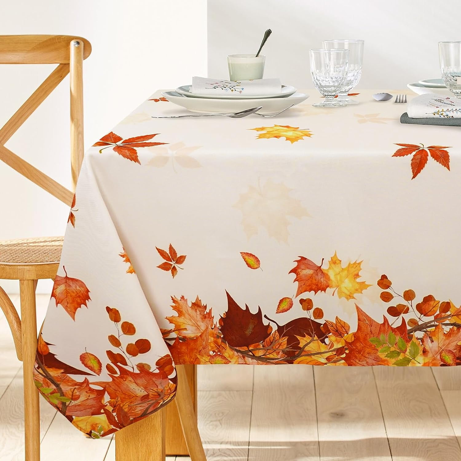 Thanksgiving Fall Tablecloth For Round Oval Rectangle Tables Waterproof Pumpkin Fall Table