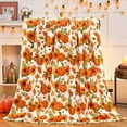 thumbnail image 1 of Thanksgiving Fall Throw Blanket,Pumpkin Sunflower Maple Leaves Fall Throw Blanket for Couch Bed Sofa,Ultra Soft & Plush Flannel Autumn & Halloween Themed Throw Blankets, 1 of 8