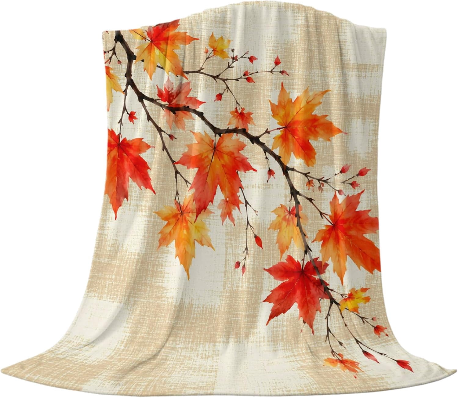 Throws Texture Thanksgiving Fall Ultra Soft Flannel Fleece Bed Blanket Rustic Orange ...
