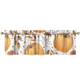 thumbnail image 1 of Thanksgiving Fall Valance with Turkey Design and Maple Leaves - Rustic Autumn Decor Rod Pocket Curtain 54x18 Inches, 1 of 3