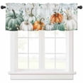 thumbnail image 1 of Thanksgiving Fall Valances for Windows Farmhouse Kitchen Curtains Valances Rod Pocket Valance Curtains for Kitchen Windows Green Orange White Pumpkin Autumn Leaf Window Valances for Bathroom 42"x12", 1 of 6