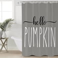 thumbnail image 1 of Thanksgiving Fall Waterproof Fabric Shower Curtain, Hello Pumpkins Autumn Grey Shower Curtain for Bathroom Curtains Bathtubs Hotel Washable Shower Curtains with 12 Hooks Extra Long 72x96, 1 of 6