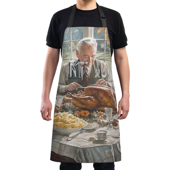 Thanksgiving Family Dinner Chef Kitchen Apron with Pockets for Women Waterproof Aprons for Cooking Baking