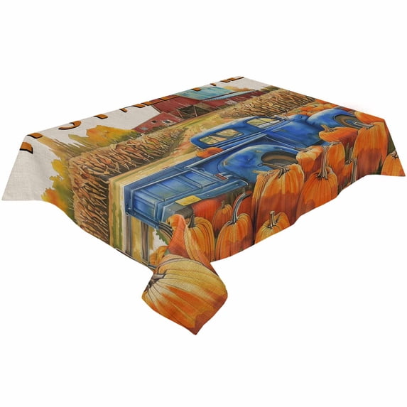 Thanksgiving Farmhouse Pumpkin Rectangle Tablecloths 60x90,Retro It's Fall Y'all Table Cloth Table Cover Indoor/Outdoor Tabletop Decor for Wedding Holiday Party Dinner Baby Shower