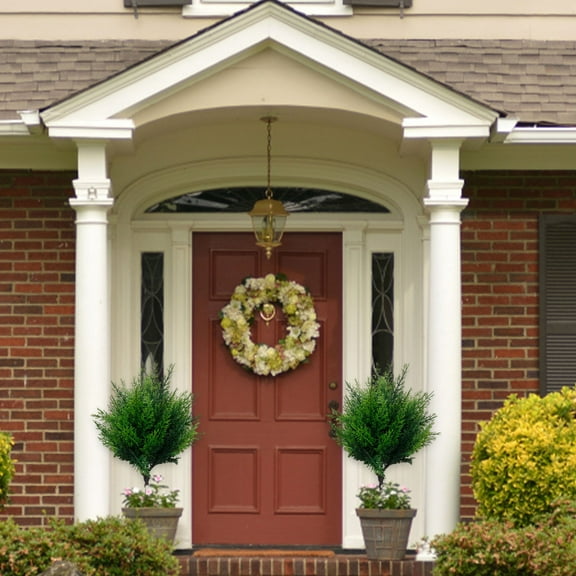 Thanksgiving Faux&nbsp;Plants&nbsp;Indoor Artificial Cedar Topiary Trees With Stakes Festive Outdoor Christmas Decorations Indoor