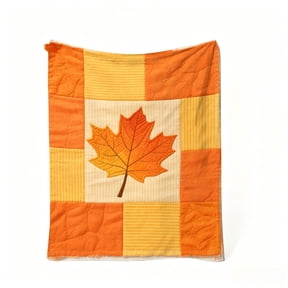 Thanksgiving Flannel Throw Blanket, Cute Maple Leaf Pattern Soft Warm Blanket for Sofa Bed Camping Fall Decor, 27.6x39 in