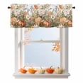 thumbnail image 1 of Thanksgiving Flowers Pumpkin Valances for Windows, 42 x 18in, Retro Watercolor Autumn Rod Pocket Kitchen Valance Curtain Light Filtering Window Treatments for Living Room Bedroom, 1 Panel, 1 of 7