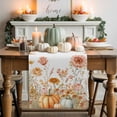 thumbnail image 1 of Pumpkin Flowers Table Runner, Autumn Thanksgiving Kitchen Dining Table Decoration for Home Party Decor 13x36 Inches, 1 of 9