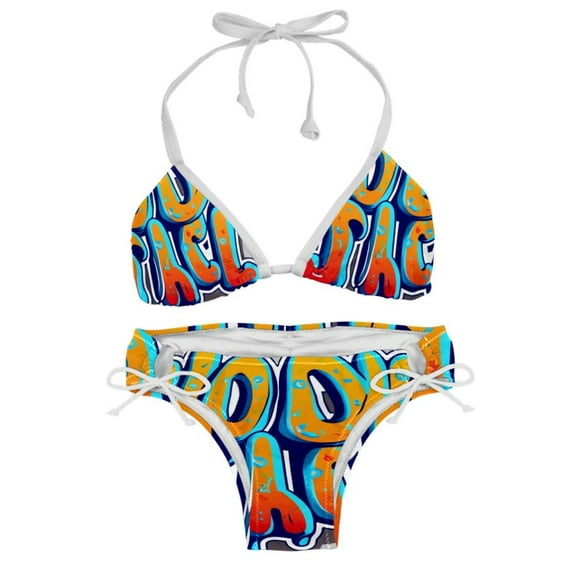 Thanksgiving Font Detachable Sponge Adjustable Strap Bikini Set 2-Pack Swimwear Swimsuit.SceneManagement Beach Pool Party Vacation.