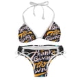 thumbnail image 1 of Thanksgiving Font Detachable Sponge Adjustable Strap Bikini Set Two-Pack Swim Suit Swimsuits Bikini, 1 of 6