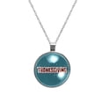 thumbnail image 1 of Thanksgiving Font Glass Design Circular Pendant Necklace - Elegant Statement Piece for Women, 1 of 5