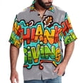 thumbnail image 1 of Thanksgiving Font Men's Casual Short Sleeve Printed Button Down Spread Collar Tops Summer Beach Shirts Unisex, 1 of 1