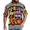 thumbnail image 1 of Thanksgiving Font Men's Short Sleeve Hawaiian Poplin Shirt - Casual Printed Button Down Summer Beach Shirt for Men, 1 of 6