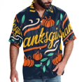 thumbnail image 1 of Thanksgiving Font Men's Short Sleeve Shirts, Casual, Printed, Button Down Short, Summer Beach Shirts, Unisex, 1 of 6