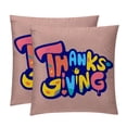 thumbnail image 1 of Thanksgiving Font Velvet Throw Pillow Covers Set of 2 - Unique Patterns, 16x16/18x18/20x20 Inches,for Home Decor, Sofa, Bed - Pillow Inserts Included, 1 of 6