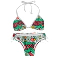 thumbnail image 1 of Thanksgiving Font Women's Bikini Set with Detachable Sponge and Adjustable Strap, Two-Pack, Ideal for Swimming and Beachwear, 1 of 6