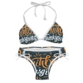 thumbnail image 1 of Thanksgiving Font Women's Detachable Sponge Adjustable Strap Bikini Set 2-Pack for Beach and Pool Parties, 1 of 6