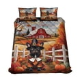 thumbnail image 1 of Thanksgiving French Bulldog Pilgrim Grateful, Thankful, Blessed Fall Welcome Quilt Bedding Set Dog Lover Gifts 1 Blanket Bed Cover 2 Pillowcases - 00021, 1 of 5