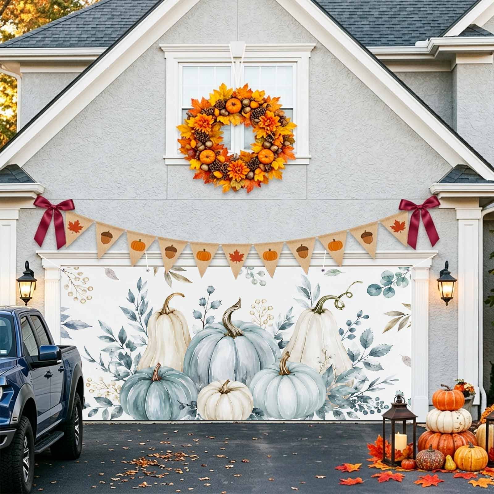 Thanksgiving Garage Door Banner Covers, Fall Country Farmhouse Harvest