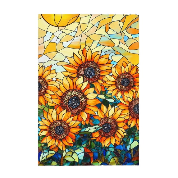 Thanksgiving Garden Flag 18 X 12 Inch Double Sided Fall Garden Flag Sunflower Pumpkin Stained Glass Print Outdoor Fall Decor for Porch Yard Thanksgiving Home Decoration 1 Pack
