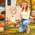 thumbnail image 1 of Thanksgiving Garden Flag 18X12 Inch Hello Fall Print Outdoor Fall Decor for Porch Farmhouse Yard Decoration for Autumn Harvest Season 1 Pack, 1 of 4