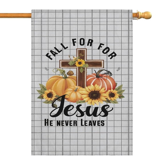 Thanksgiving Garden Flag Double Sided Outdoor Flag Fall Maple Leaves Pumpkin Yard Flag for Garden Lawn Birthday Thanksgiving Christmas Autumn Decorative Welcome Flags Size