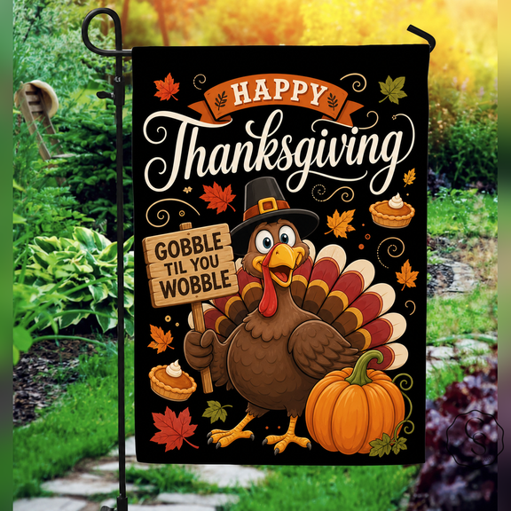Thanksgiving Garden Flag Funny Turkey Yard Decor for Porch or Lawn Fall Holiday Hosts