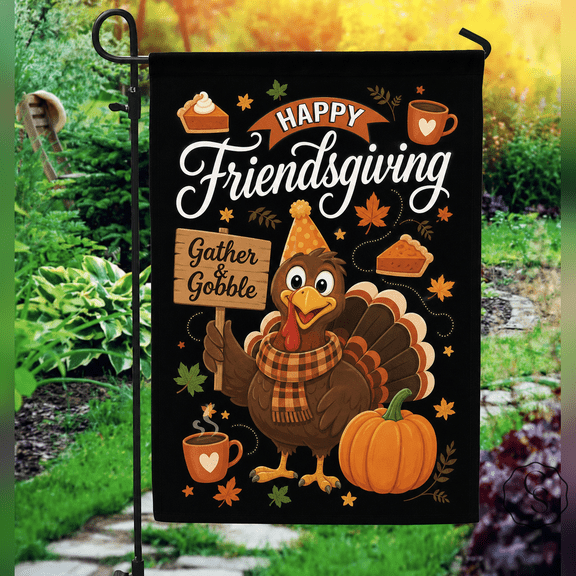 Thanksgiving Garden Flag Happy Friendsgiving Outdoor Yard Decor for Fall Party Hosts