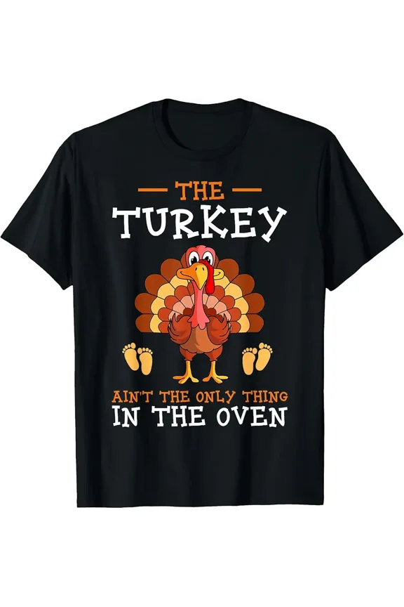 Thanksgiving Gender Reveal Party Baby Announcement Fall Theme Unisex T-Shirt, up to Size 5XL