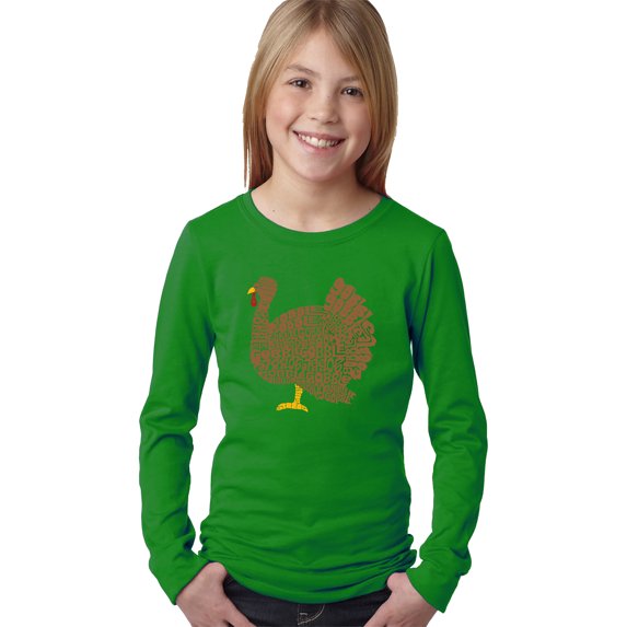 Thanksgiving - Girl's Word Art Long Sleeve T-Shirt