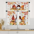 thumbnail image 1 of Thanksgiving Gnome Family Kitchen Curtains with Valance and Tier Sets 36 Inch, 3 Pieces Pumpkin Autumn Leaf Rod Pocket Drapes Window Treatment Curtains for Kitchen Over Sink Dining Room Decor, 1 of 6
