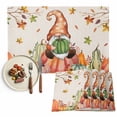 thumbnail image 1 of Thanksgiving Gnome Placemats Set of 6 Watercolor Leaves Heat Insulated Linen Place Mats, Washable Stain-Proof Table Mats for Dining Tables Holiday Decor 13x19inch, 1 of 9