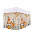 thumbnail image 1 of Thanksgiving Gnome Pumpkins Bed Skirt King Size 16 Inch Drop, Fall Leaves Linen Texture Wrap Around Dust Ruffle Bedskirts, Wrinkle & Fade Resistant Easy Fit Bedskirt with Adjustable Elastic, 1 of 8