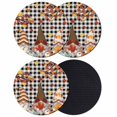 thumbnail image 1 of Thanksgiving Gnomes Coasters Set of 4, Absorbent Coasters for Drinks, Fallen Maple Leaf Pumpkin Black Plaid Coaster for Desk Coffee Table Protection, Home Decor House Warming Gifts 4", 1 of 8